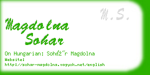 magdolna sohar business card